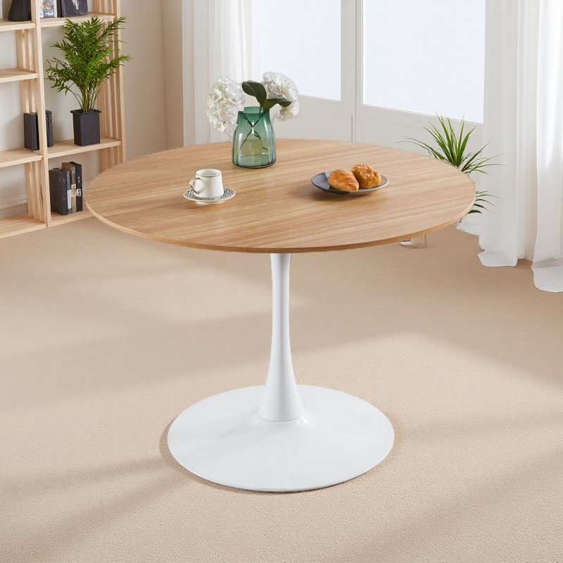 Table de salle à manger 42,1 "de style Mid-Century Tulip Table pour 4-6 personnes avec plateau en MDF et table de salle à manger