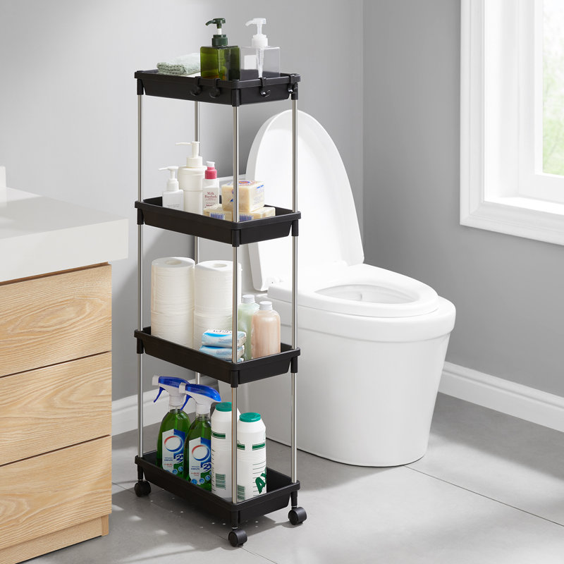 39.37cm H x 7.87cm W Utility Cart, Black