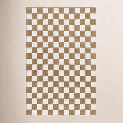 Jenna Hand-Tufted Copper Checkered Rug