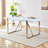 Modern 71" Rectangular Dining Table with Geometric Metal Base and Thick Synthetic Wood Top