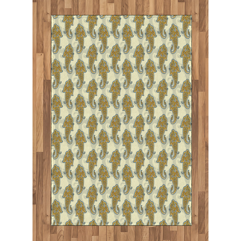 Tapis décoratif bohémien, Rectangle— 4 pi x 5 pi 8 po