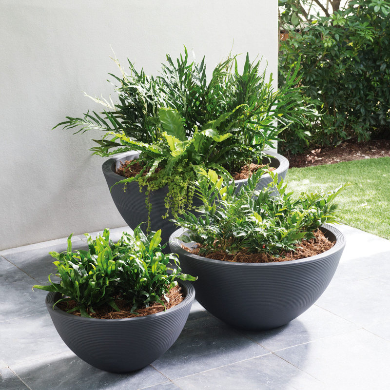 Delano Pot Planter, 13" H x 26" W x 26" D, Midnight Blue
