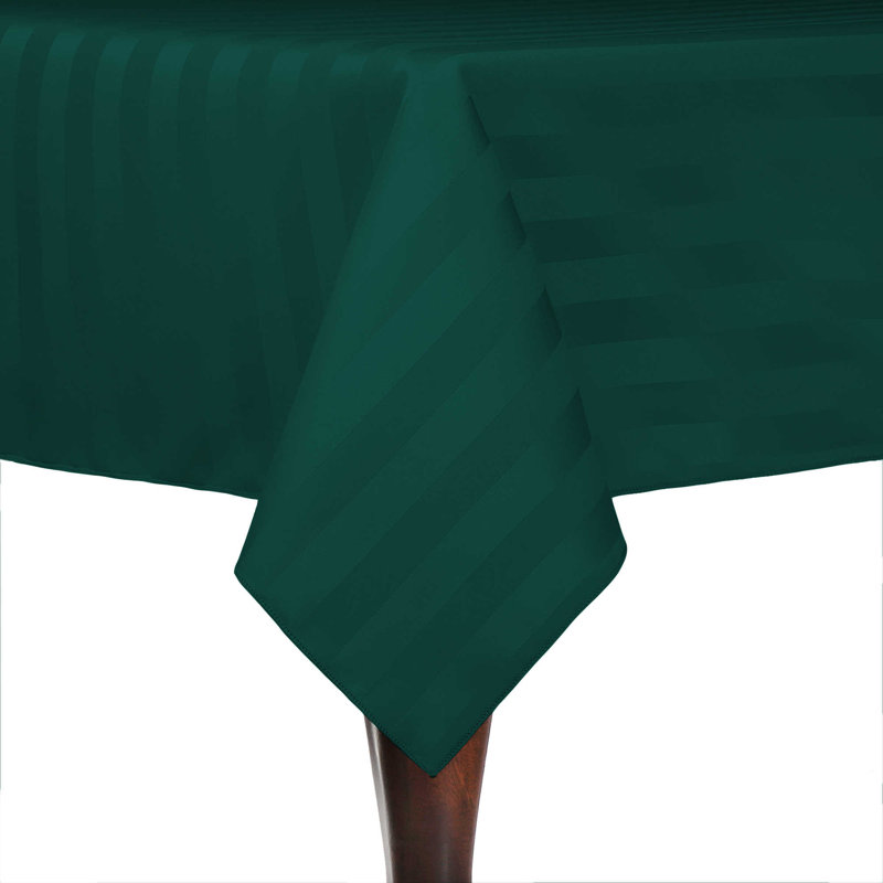 Ultimate Textile Satin Stripe Rectangular Tablecloth, Teal, 120" x 54", 1