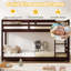 Lit superposé simple pour lit d'enfant avec garde-corps et escalier-507245687