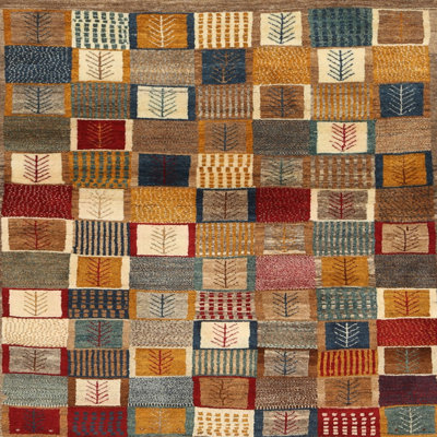 Tapis contemporain beige / brun / gris