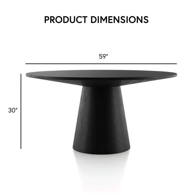 Euna Round Dining Table, 30" H x 59" W x 59" L
