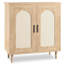 Rattan Buffet Cabinet with Storage, Single Door Accent Console Table for Entryway, Dining Room & Kitchen, Compact Sideboard with Adjustable Shelves, 35.2" Small Storage Cabinets(1PCS)