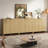 Modern Storage Cabinet, 3-In-1 Sideboard With Adjustable Shelves, Coffee Bar Cabinet For Living Or Dining Room, Natural Oak
