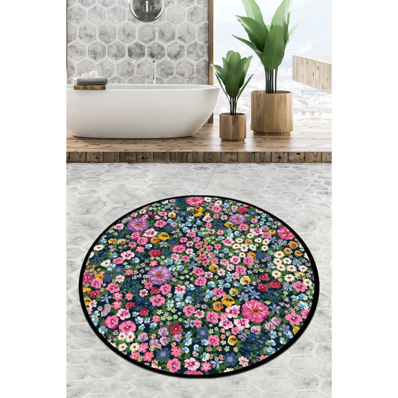 Antibacterial Bathmat, 100% Polyester, 78.7 inches Diameter | 10 mm Pile Height, 700 g/m² | Non-Slip Underside, Machine Washable, Durable & Stylish | Perfect for Any Bathroom Decor, Easy Care & Maintenance