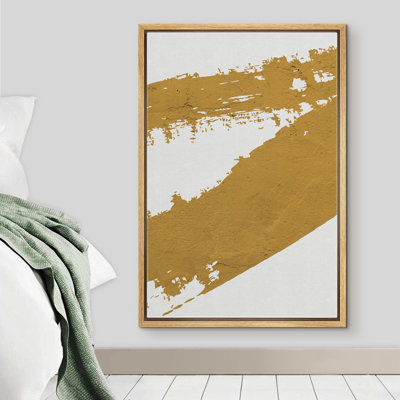 Signe, reproduction d'art sur toile encadrée, peinture dorée, duo, formes abstraites, illustrations, art moderne, contemporain, urbain, chaleureux pour le salon, la chambre à coucher, le bureau