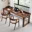 Bureau rectangulaire en bois massif brun noisette-2090445760