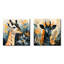 Ensemble de 2 impressions sur toile jaune et bleue-102568805-102568800