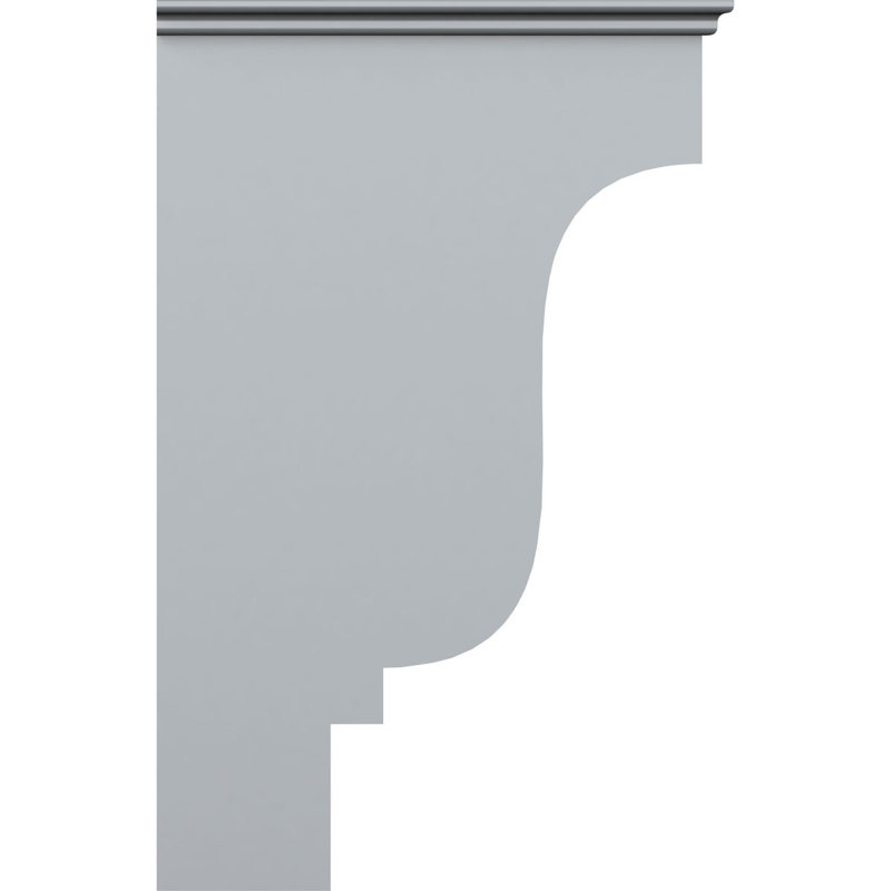 Endurathane Edinburgh Bracket, 4 1/8"W x 10 3/8"D x 16 3/8"H, Factory Primed, 16 3/8"H x 4 1/8"W x 16 3/8"D