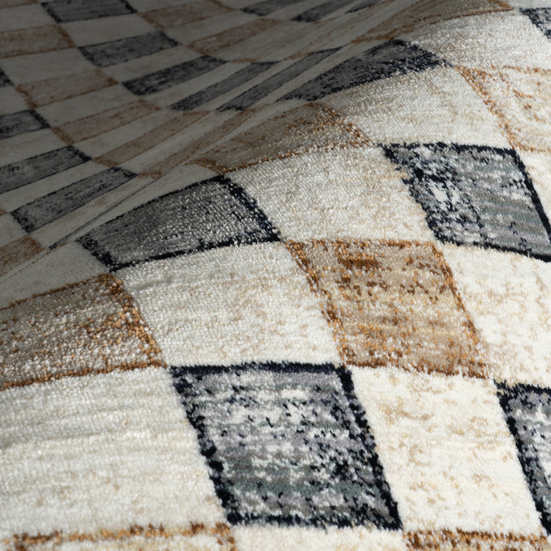  Tapis à carreaux moderne Virelle, Rectangle 9 pi x 12 pi