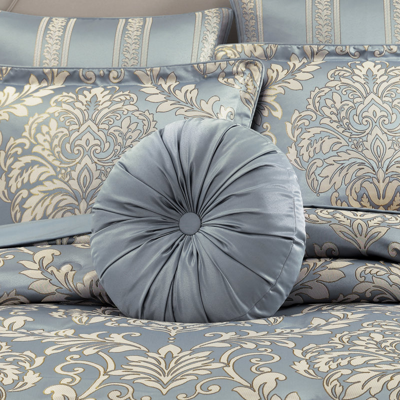 Coussin décoratif rond Lorenzo - bleu
