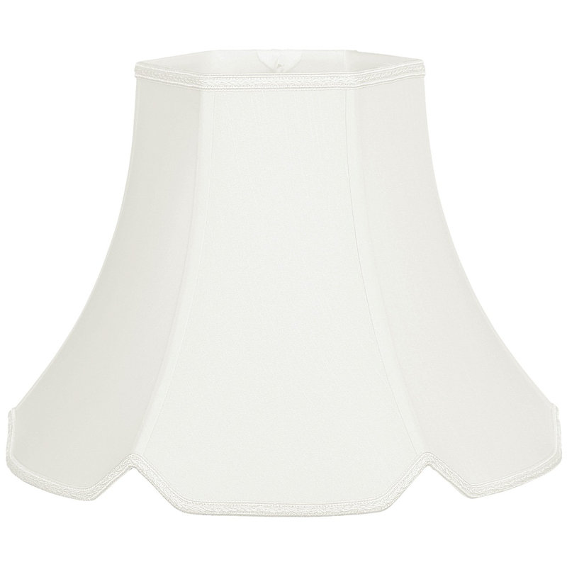 Abat-jour cloche en soie / shantung (araignée), Coquille d'oeuf, H 12,25 po x l 16 po x P 16 po