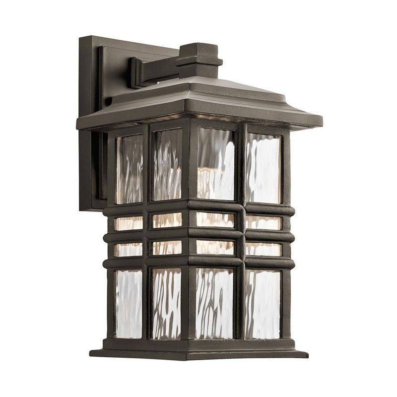 Kenwick Outdoor Wall Lantern, Black, 30.2cm H x 16.5cm W x 19cm D
