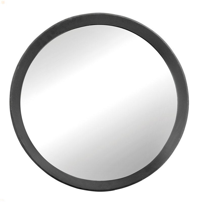 Mango Wood Wall Mirror, Black