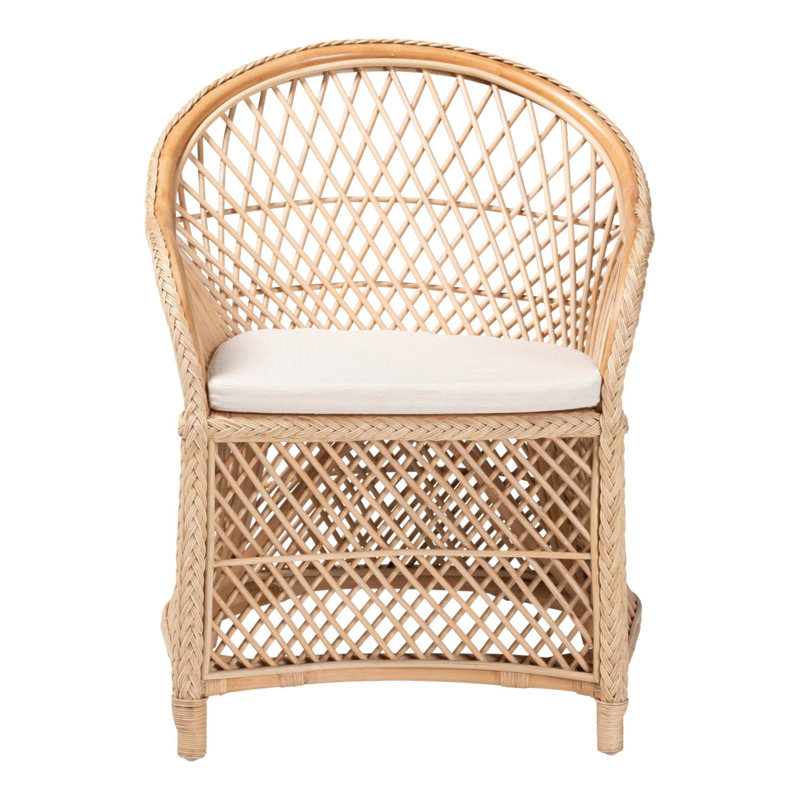 Fauteuil bohémien en rotin naturel tressé