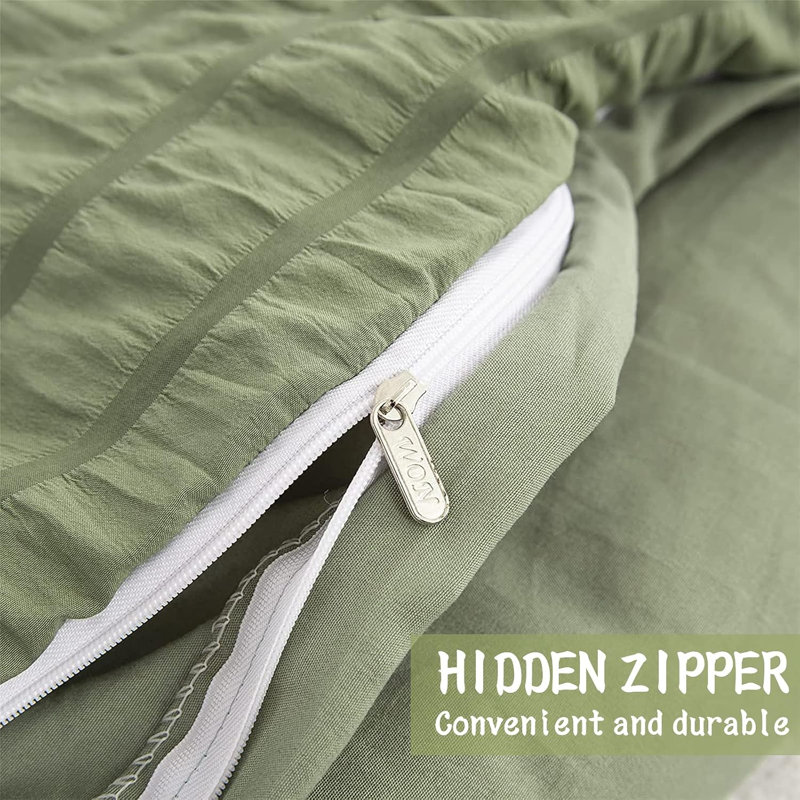 Microfiber No Pattern Duvet Cover Set, Green