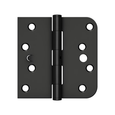 Charnière en peinture noire Deltana S44058TTNRP1B 4 po x 4 po x 5/8 po x SQ