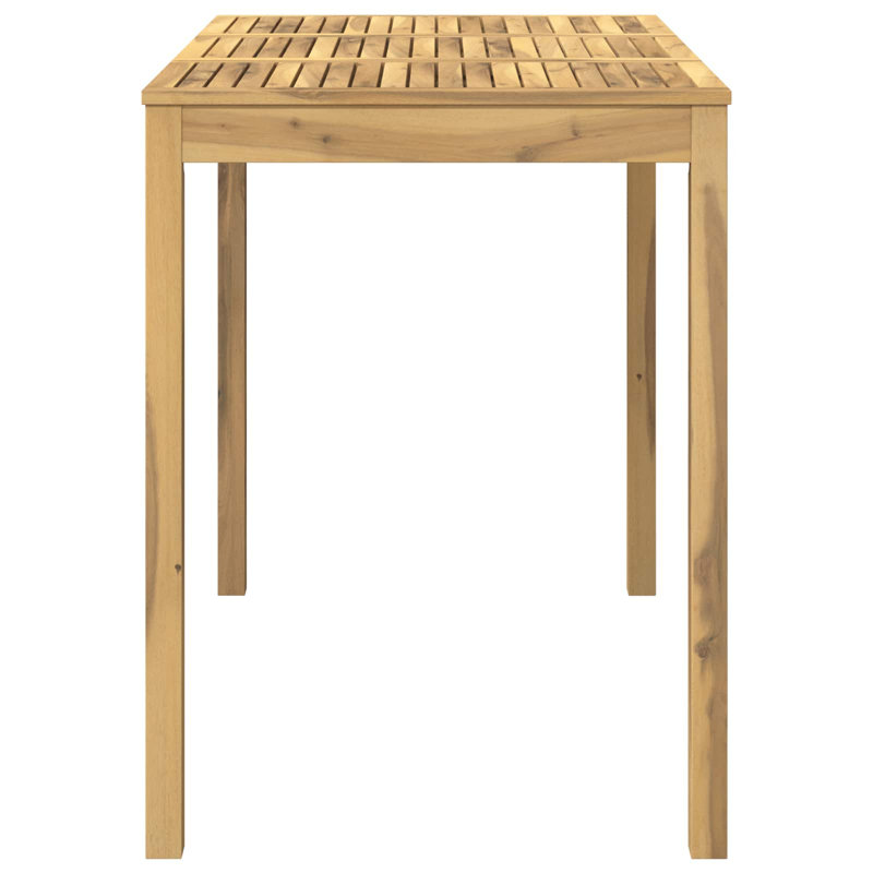 Acacia Solid Wood Outdoor Bar Table, 105cm H x 141cm W x 80.5cm D, White