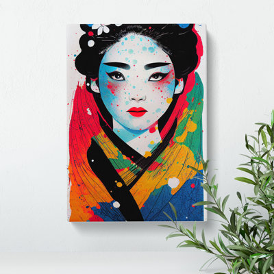 Geisha Paint Drip No.2 - Wrapped Canvas