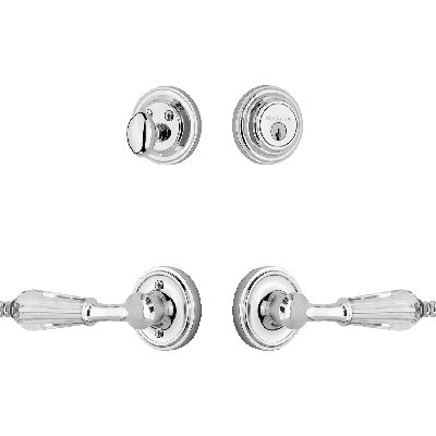Nostalgic Warehouse Classic Rosette Entry Set with Parlour Crystal Lever