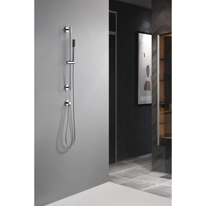 Kree Sweep 24" Slide Bar Handheld Shower Head Set with Flexible Hose - Chrome Polished, Chrome Polished