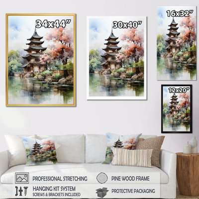 Taeryn Asian Art Serene Pagoda II, reproduction d'art sur toile