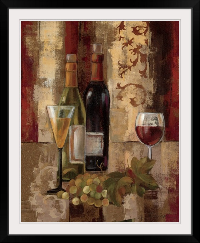 «Graffiti and Wine III» par Silvia Vassileva, reproduction d'art, H 10 po x l 8 po x P 1,5 po, Toile