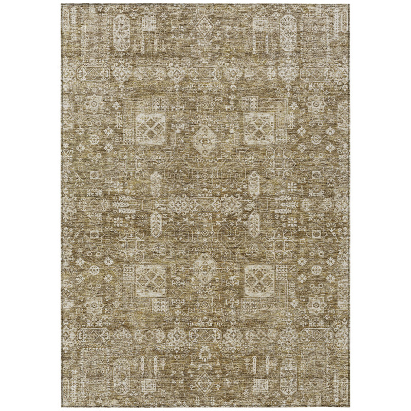 Tapis oriental lavable beige et ivoire 9 'X 12'