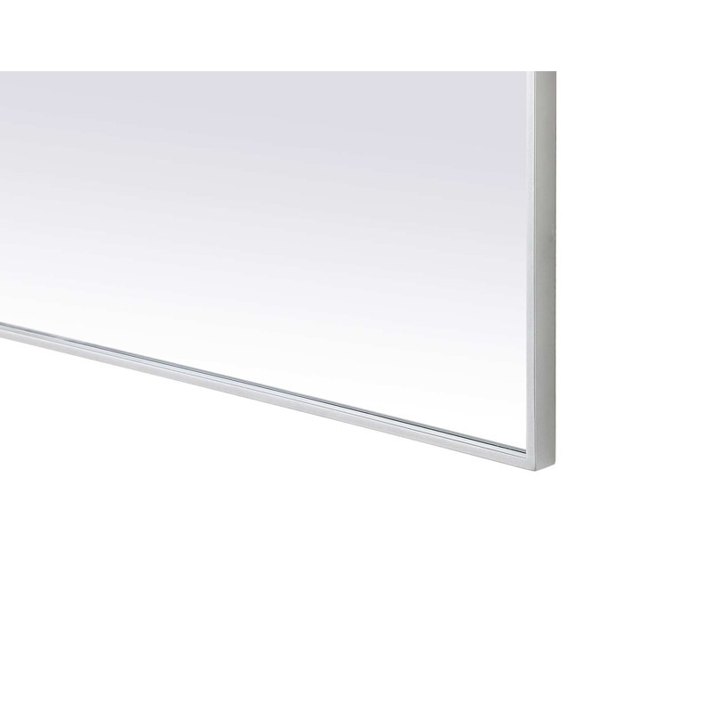 Notched Metal Mirror 36x42 inch in Silver, Silver, 42" x 36"