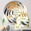 Miroir décoratif jaune et noir Mid-Century Waves Fusion - Amorphe-101222538