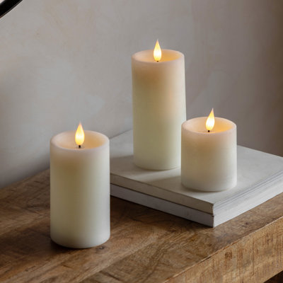 Unscented Flameless Pillar Candle with Plastic Holder