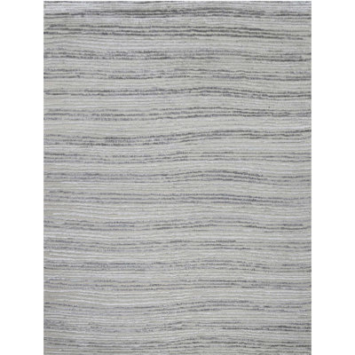 Striped Area Rug in Silver And Grey