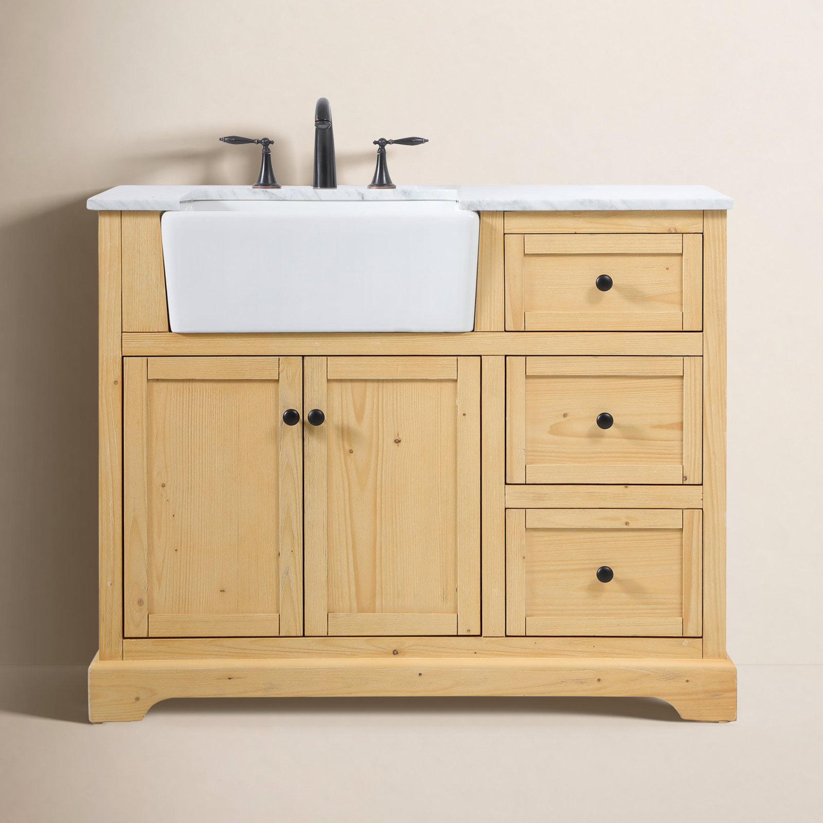 Pardue 42'' Single Bathroom Vanity, Natural Wood