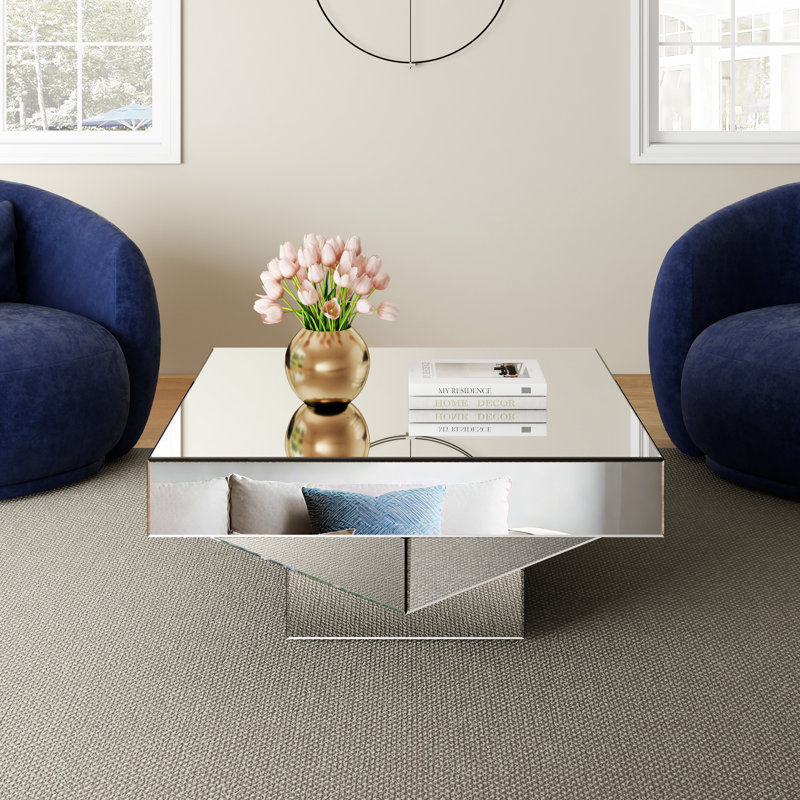 Table basse réfléchissante en verre Fahd