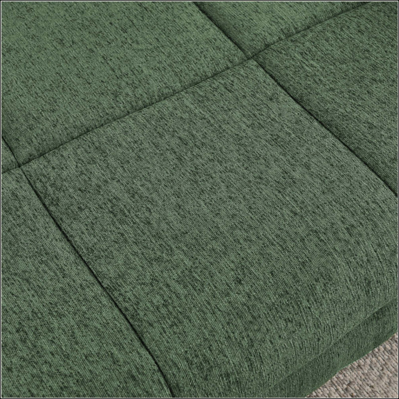 Canapé-lit en lin Modern, 17.5" H x 51" W x 28" D, Vert