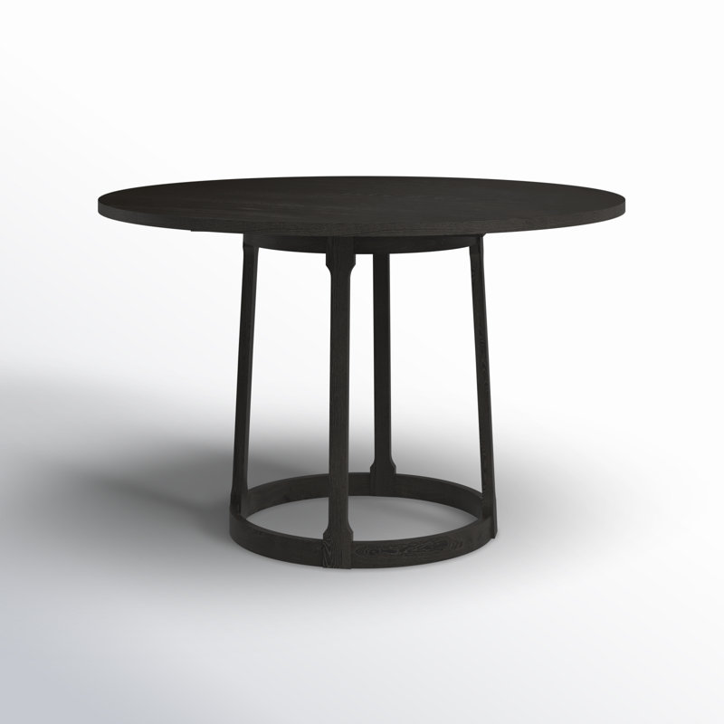 Delfina Oak Round Dining Table, Black