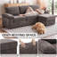 Canapé modulaire en chenille de 73 pouces – Causeuse avec accoudoirs rembourrés-1163974912-1163974914