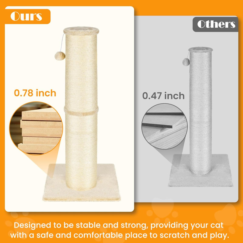 Grattoir Cats Ultimate, Grand (H 15 po x l 11 po x P 7 po), Beige