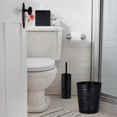 Ensemble de poubelle et brosse de toilette Autumn Alley Jamie Line - Noir