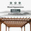 Pergola de jardin en bois 12 'x 16' pour le soutien des plantes grimpantes, jardin, terrasse, cour, terrasse