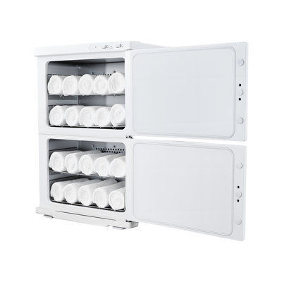 Hot Towel Warmer, 10 gal Large Capacity 2-Tier Towel Warmer Cabinet with Clip & 4 Stainless Steel Racks, Holds up 48 Towels, All-Round Heating Cabinet for Spa, Barber, Manicures, Massage, Salon