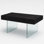 Eclipse Granite Veneer Rectangle Coffee Table with Tempered Glass Legs-43" W x 26" D