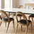 Sare Walnut Epoxy Chair – Modern Handcrafted Solid Walnut Dining Chair with Black Leather Seat, Mid-Century Elegance for Stylish American Homes