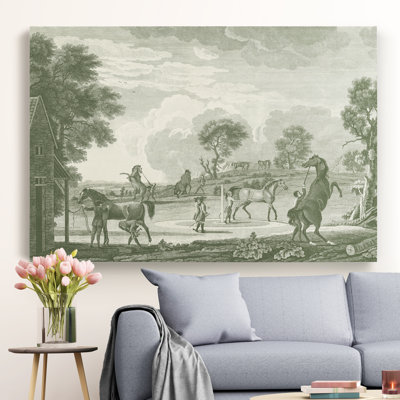 « équestres scenes ii », reproduction sur toile