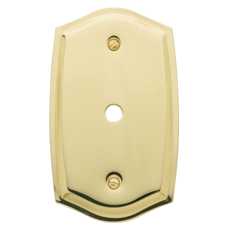 Colonial 1-Gang Coax Wall Plate, Polished Brass