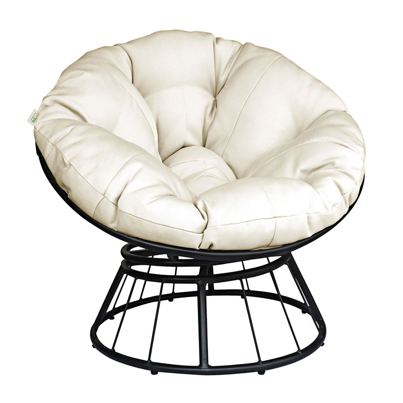 Fauteuil papasan pivotant de 35,43 po Aviston, Polyester beige